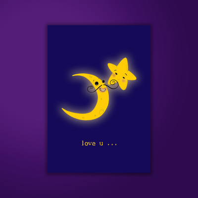  کارت پستال مدل ماه و ستاره