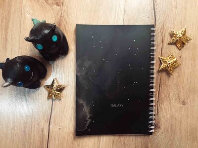 galaxy,black notebook