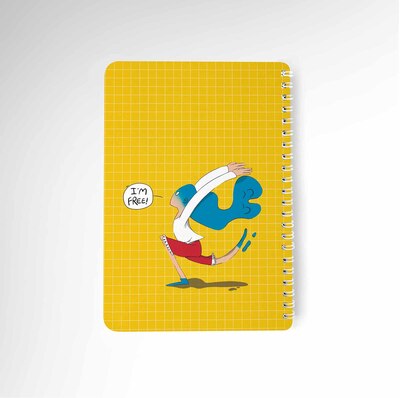 جلد بولت ژورنال زرد رنگ با تصویرسازی دختر مو آبی