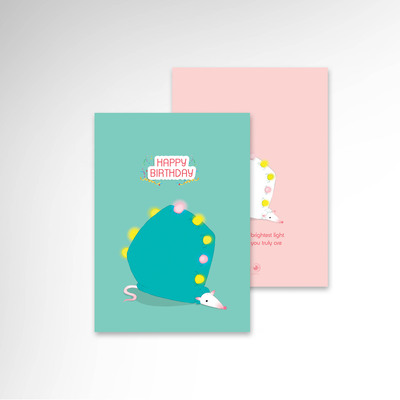  کارت پستال تبریک تولد مدل موش سرمایی